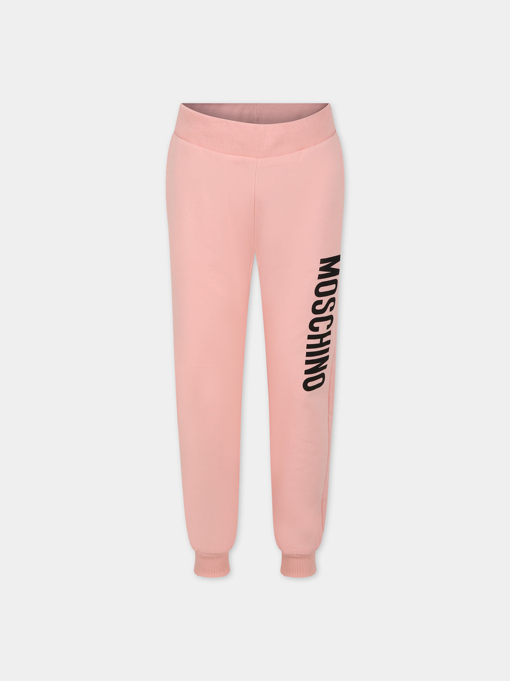 Pink trousers for girl with logo
